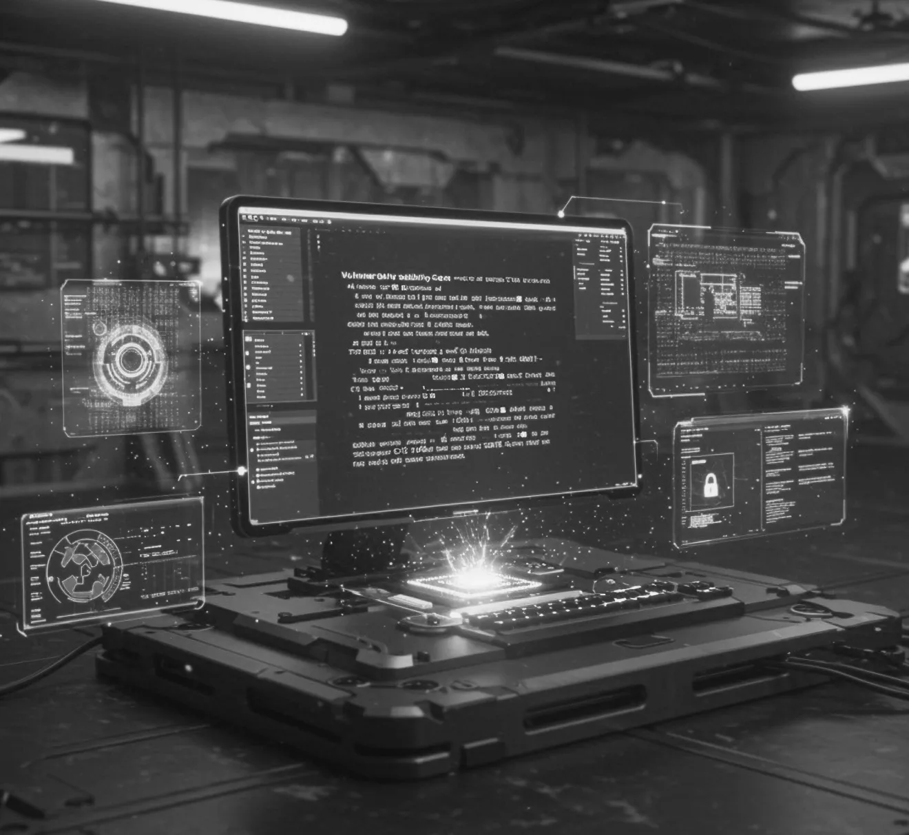 A person sitting in front of a hacked endpoint that can't be accessed.